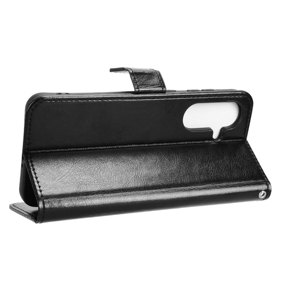 Klopové pouzdro pro Samsung Galaxy A36, Crazy Horse Wallet, černé