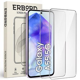 2x tvrzené sklo ERBORD 9H Hard Glass na displeji pro Samsung Galaxy A55 5G
