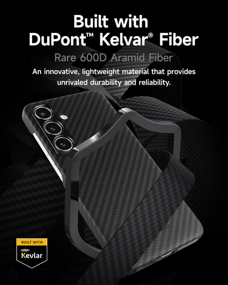 Pouzdro pro Samsung Galaxy S24, ERBORD Full Kevlar, pro MagSafe, černé