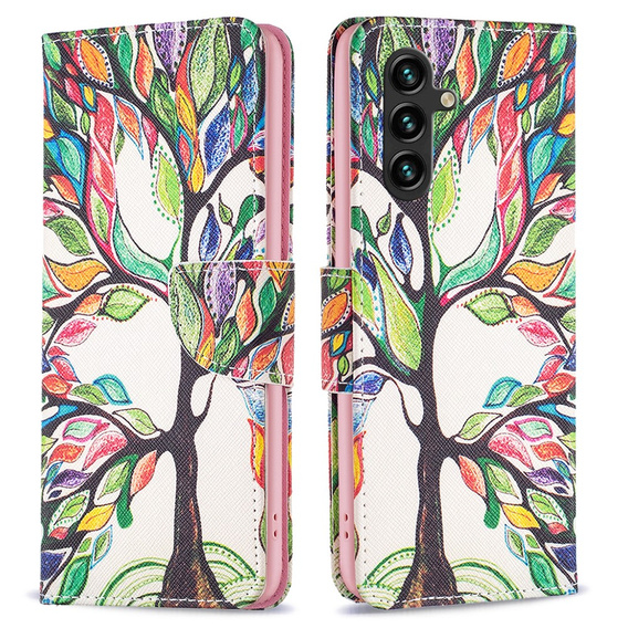 Klopové pouzdro pro Samsung Galaxy A55 5G, Wallet, Tree of life, bílé