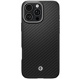 Pouzdro Spigen pro iPhone 16 Pro, Enzo Aramid MagSafe, karbonově černá / stříbrná + 9H tvrzené sklo