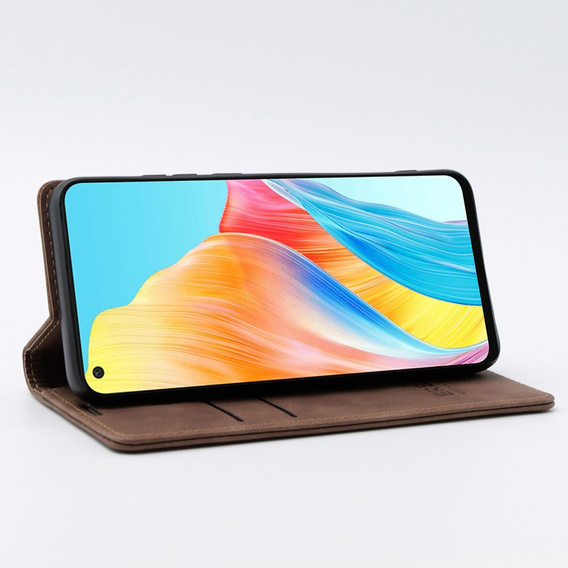 Pouzdro pro Oppo A78 4G, ERBORD Vintage peněženka s klopou, káva