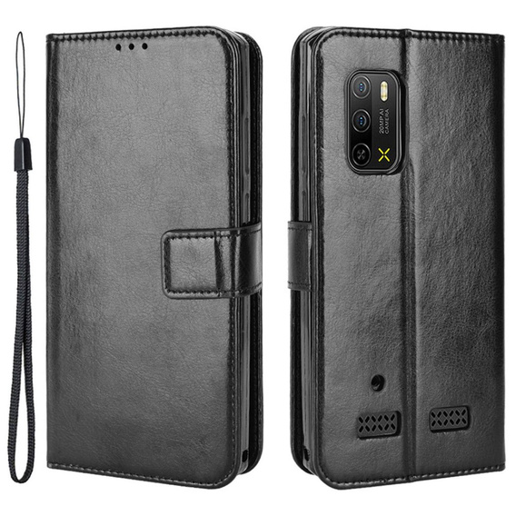 Klopové pouzdro pro Ulefone Armor X10 / X10 Pro, Crazy Horse Wallet, černé