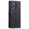 Pouzdro s klopou pro iPhone 16 Pro Max, Rhombus Crossbody Leather, černé
