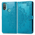Klopové pouzdro pro Motorola Moto E20/E30/E40, Mandala, modré