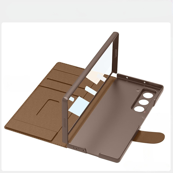 Peněženkové pouzdro s klopou hnědé pro Samsung Galaxy Z Fold 7 5G