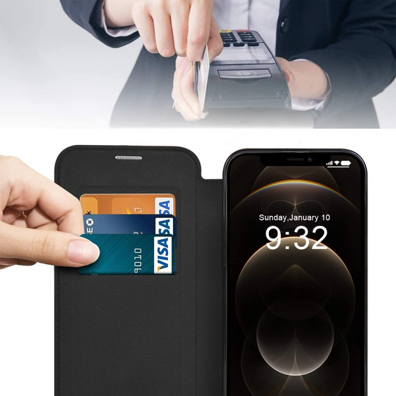 Klopové pouzdro pro iPhone 12 Pro, RFID Wallet MagSafe CamShield, černé