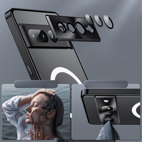 Ochranné pouzdro na fotoaparát pro Google Pixel 8 Pro, CamShield MagSafe, transparentní / černé