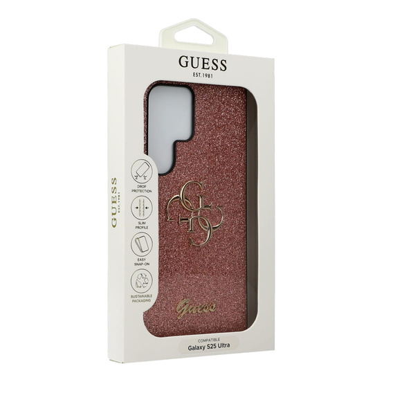 Pouzdro GUESS pro Samsung Galaxy S25 Ultra, 4G Big Metal Logo, růžové