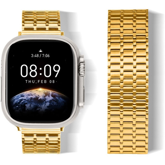 Ocelový náramek pro Apple Watch 1/2/3/4/5/6/7/8/SE/ULTRA 42/44/45/49 MM - zlatý