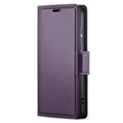 Pouzdro pro Realme 14 Pro+ 5G, ERBORD Glossy Litchi, flipová peněženka, fialové
