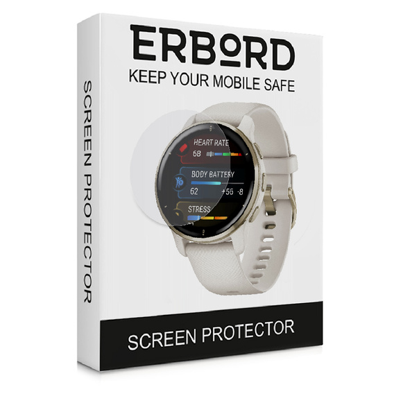 3x ERBORD Hydrogelová fólie pro Garmin Venu 2 Plus