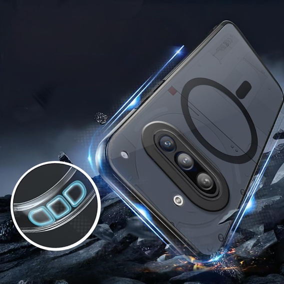 Pouzdro pro Nothing Phone 3A, pro MagSafe, ERBORD Matt Case, černý