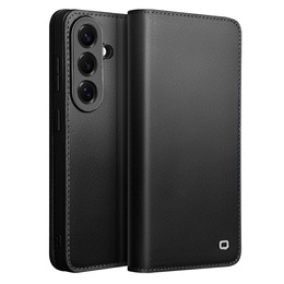 Kožené pouzdro s klopou Wallet Qialino pro Samsung Galaxy S26 Plus, černé