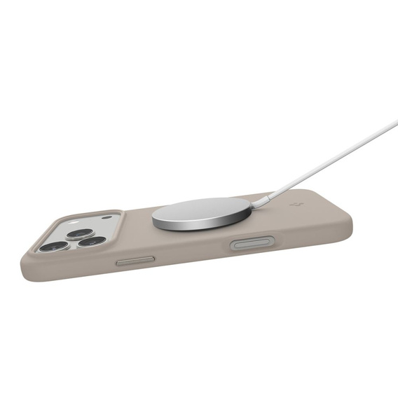 Spigen pouzdro pro iPhone 17 Pro Max, Silicone Fit MagSafe, Stone