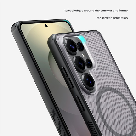 Pouzdro Nillkin Frosted Shield Pro MagSafe pro Samsung Galaxy S26 Ultra, průhledné / černé