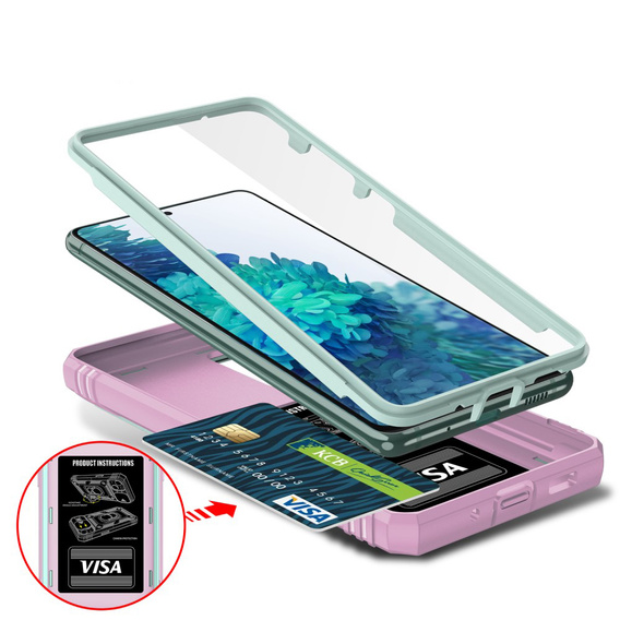 Pouzdro pro Samsung Galaxy S20 FE, CamShield Slide, zelený/růžové