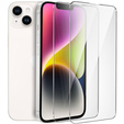 2x tvrzené sklo pro iPhone 14, ERBORD 9H Hard Glass na displeji