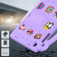 Dětské pouzdro pro Samsung Galaxy Tab A9+, Cute Patterns, se stojánkem, fialové