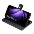 Klopové pouzdro pro Oppo Reno 13, Wallet Zipper Pocket, černé