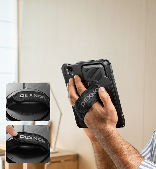 Dexnor 360° pouzdro s popruhem a držákem stylusu pro iPad mini 8,3" 2021 (6. generace) / iPad mini 8,3" 2024 (7. generace)