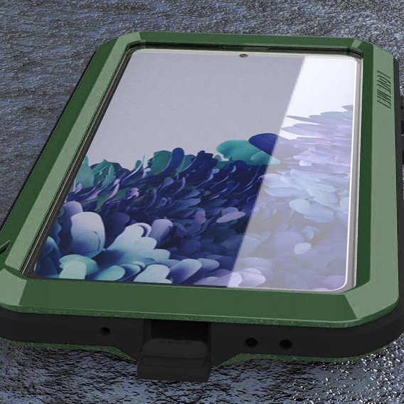 Pouzdro Love Mei pro Samsung Galaxy S20 Plus, armored with glass, zelené