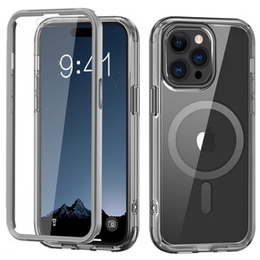 Pouzdro pro iPhone 16 Pro, Shockproof Hybrid, s fólií na displej, pro MagSafe, šedé