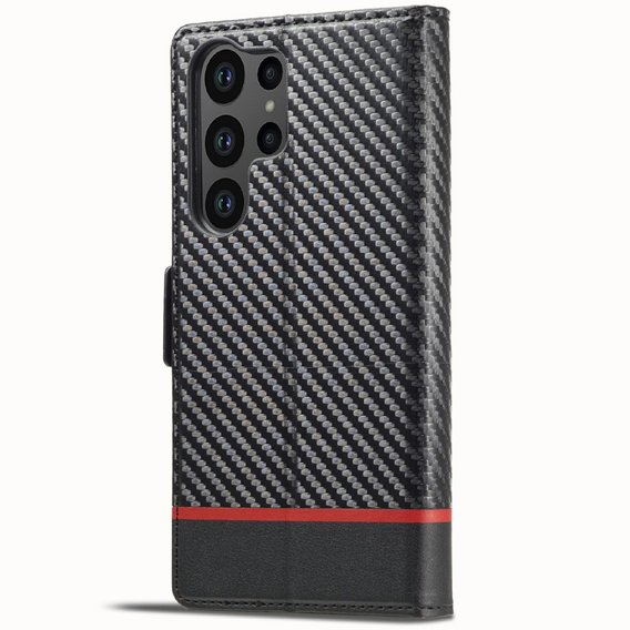 Flipové pouzdro pro Samsung Galaxy S25 Ultra, Carbon LC.IMEEKE, černé