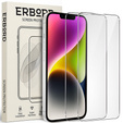2x tvrzené sklo pro iPhone 14, ERBORD 9H Hard Glass na displeji