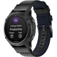 Pasek Canvas+Leather do Garmin Fenix 5/6/7 Pro Forerunner 935/945/955 - Blue