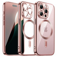 Pouzdro pro iPhone 16 Pro, Electro MagSafe, růžové + sklo na displej