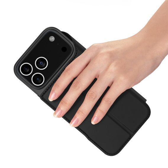 Dux Ducis pouzdro pro iPhone 17 Pro, Skin Pro, s klopou, s přihrádkou na kartu, černé