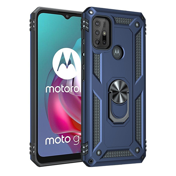 Pancéřové pouzdro pro Motorola Moto G10/G30, Nox Case Ring, modré
