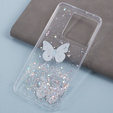 Pouzdro pro Xiaomi 13T / 13T Pro / Redmi K60 Ultra, Glitter Butterfly, bílé