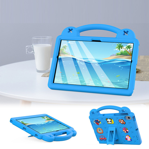 Dětské pouzdro pro Samsung Tab A8 10.5 X200 / X205, Cute Patterns, se stojánkem, modré