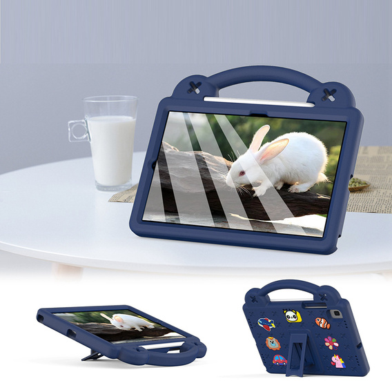Dětské pouzdro pro Samsung Galaxy Tab S6 Lite 10.4 2020/2022 / Tab A7 2020 T500 / T505 / Tab S6 T860/T865, Cute Patterns, se stojánkem, námořnicky modré