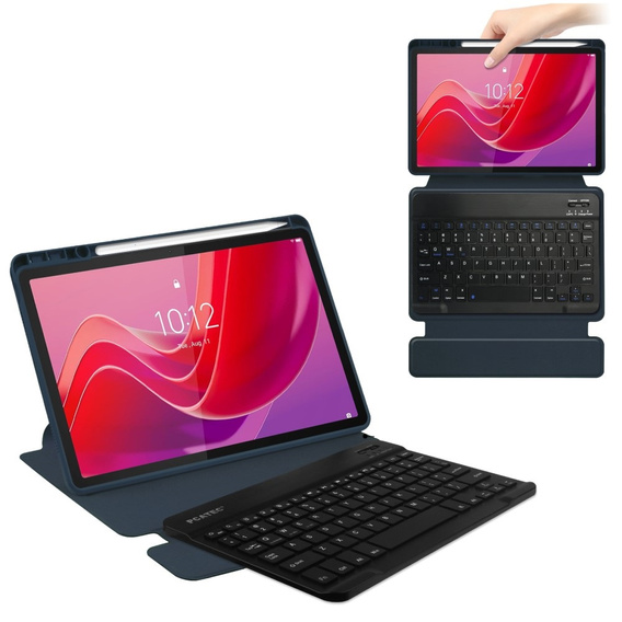 Pouzdro s klávesnicí pro Lenovo Tab M11, Rotary 360° Leather, námořnicky modré