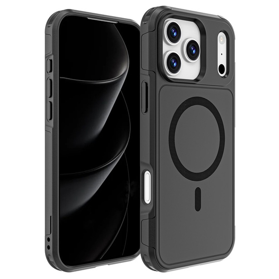 Pouzdro MagForce pro iPhone 17 Pro Max, pro MagSafe, pancéřované, černé