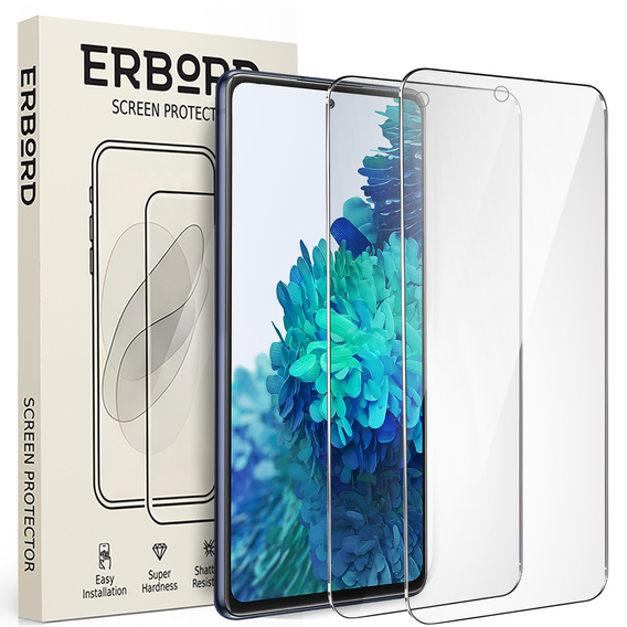 2x tvrzené sklo pro Samsung Galaxy S20 FE, ERBORD 9H Hard Glass na displeji
