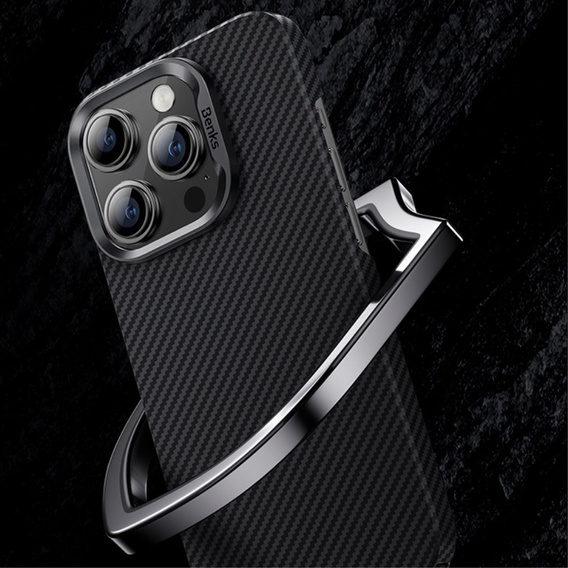 Pouzdro BENKS Kevlar pro iPhone 15 Plus, Carbon Fiber, černé
