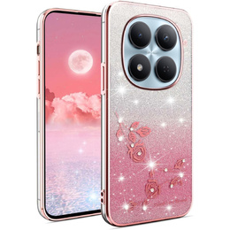 Pouzdro s glitry Glitter Flower pro Xiaomi Redmi Note 15 Pro 5G