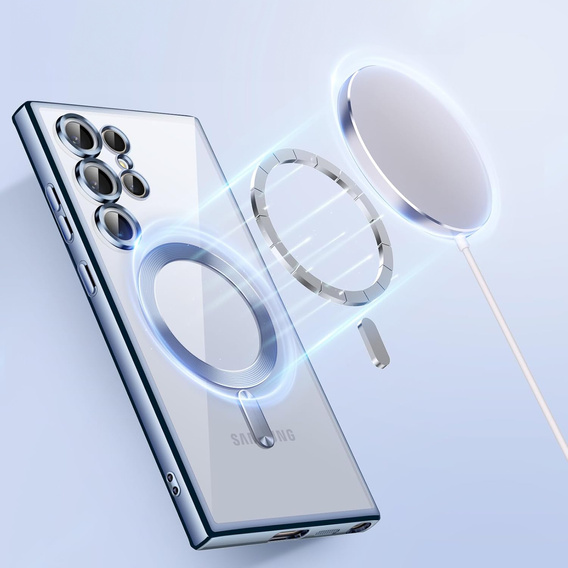 Pouzdro pro Samsung Galaxy S25 Ultra, Electro MagSafe, námořnicky modré + sklo na displej