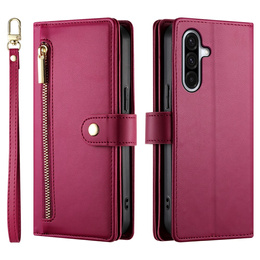 Flipové pouzdro Wallet Zipper Pocket pro Samsung Galaxy A17 5G, Wallet Zipper Pocket, červené