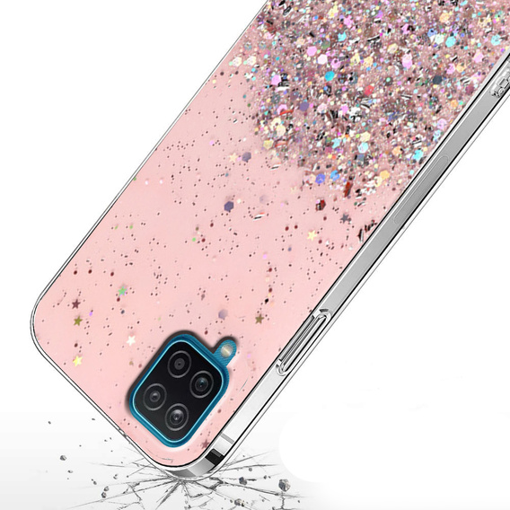 Pouzdro pro Samsung Galaxy A12 / M12 / A12 2021, Glittery, růžové