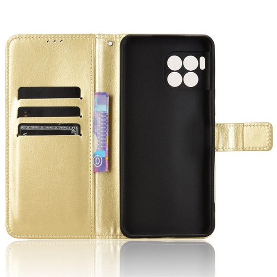 Klopové pouzdro pro T Phone 2 Pro 5G, Crazy Horse Wallet, zlaté