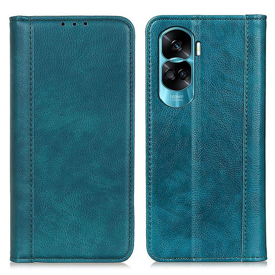 Pouzdro pro Honor 90 Lite 5G, Wallet Litchi Leather, zelené