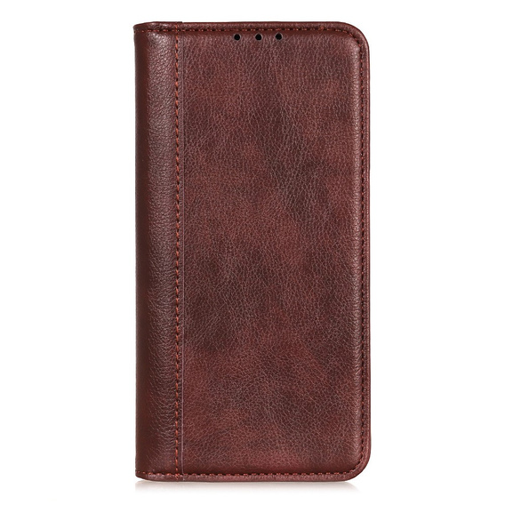 Pouzdro pro Samsung Galaxy S25 Ultra, Wallet Litchi Leather, hnědé