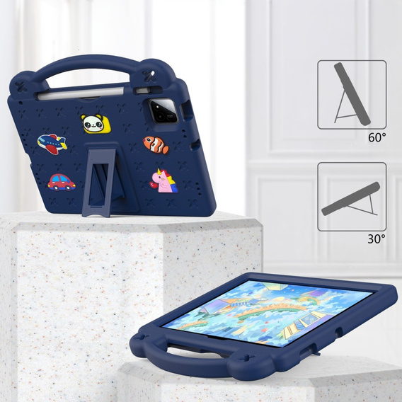 Dětské pouzdro pro Xiaomi Pad 7 / 7 Pro, Cute Patterns, se stojánkem, námořnicky modré