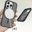 Pouzdro ERBORD MagSafe pro iPhone 16 Pro, Matte Case, aktivní tlačítko, matný / černý