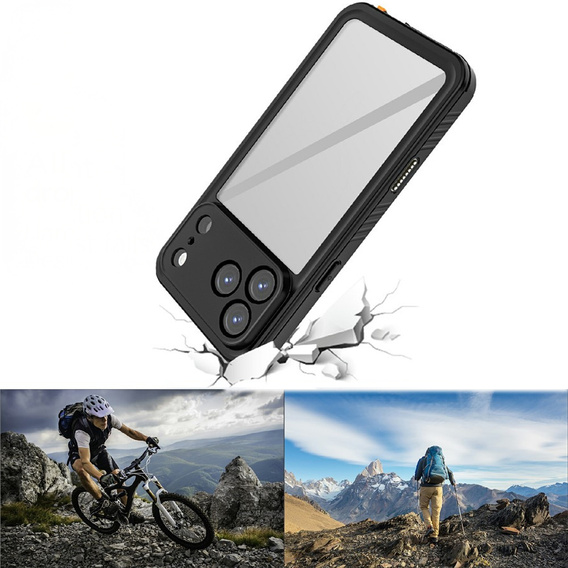 Pouzdro pro iPhone 17 Pro Max, vodotěsné IP68 Redpepper, černé